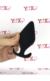 Yoxo Sexy Shop - Cuneo Anale in Puro Silicone Nero da Passeggio 11 x 5 cm.