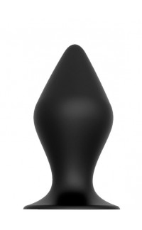Yoxo Sexy Shop - Cuneo Anale in Puro Silicone Nero con Ventosa 12,5 x 6 cm.