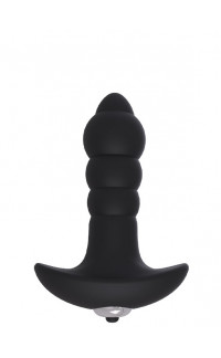 Yoxo Sexy Shop - Cuneo Anale Vibrante in Silicone Nero da Passeggio con Sfere Progressive 9 x 3 cm.