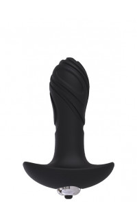 Yoxo Sexy Shop - Cuneo Anale Vibrante in Silicone Nero da Passeggio a Sprali 9 x 3 cm.
