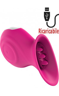 Yoxo Sexy Shop - Stimola vagina e clitoride con lingue e setole in silicone magenta