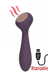 Yoxo Sexy Shop - Vibratore massaggiatore riscaldante Panacea in silicone viola ricaricabile USB 17,4 x 4,7 cm.