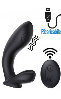Yoxo Sexy Shop - Vibratore Stimolatore Prostata con Pulsazione in Silicone Ricaricabile USB 12,3 x 3,2 cm. Nero