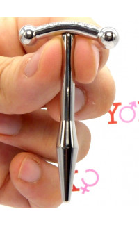 Yoxo Sexy Shop - Sonda stimolatore dilatatore uretra in acciaio con punta allargata 6,5 x 0,7 cm.