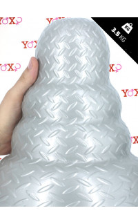 Yoxo Sexy Shop - Tripole XL - Cuneo Anale Gigante Effetto Metallo 26 x 16 cm. Grigio Chiaro