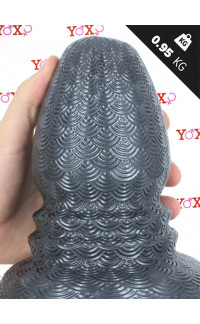Yoxo Sexy Shop - Ripple M - Cuneo Anale Gigante Effetto Ondulato 18 x 10 cm. Grigio Scuro