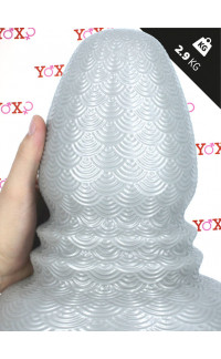Yoxo Sexy Shop - Ripple XL - Cuneo Anale Gigante Effetto Ondulato 26 x 14,5 cm. Grigio Chiaro