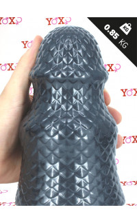 Yoxo Sexy Shop - Scaly M - Cuneo Anale Gigante Squamato 18 x 10,5 cm. Grigio Scuro