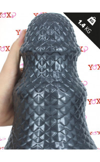 Yoxo Sexy Shop - Scaly L - Cuneo Anale Gigante Squamato 22 x 13 cm. Grigio Scuro
