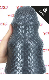 Yoxo Sexy Shop - Scaly XL - Cuneo Anale Gigante Squamato 26 x 15,5 cm. Grigio Scuro