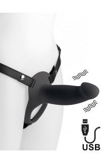 Yoxo Sexy Shop - Fallo Cavo Indossabile H4 per Uomo con Vibrazione 16,5 x 4,6 cm Ricaricabile con USB Nero