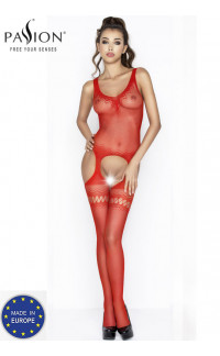 Yoxo Sexy Shop - PASSION Tuta Sexy Rossa con Ricami - Taglia Unica Elasticizzata (Tg. 36-46)