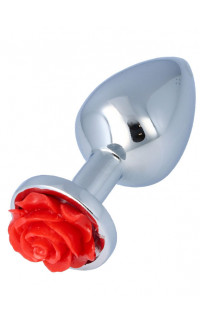 Yoxo Sexy Shop - Plug Anale N.26 con Rosa Taglia M 8,3 x 3,4 cm