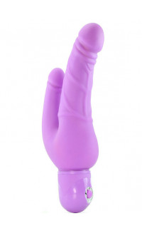 Yoxo Sexy Shop - Vibratore Doppio Anale e Vaginale con 2 Motori Fucsia 14 x 4,5 e 10 x 2,5 cm.