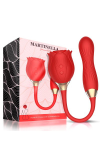 Yoxo Sexy Shop - Stimolatore Clitorideo Martinella con Ovetto Vibrante Ricaricabile con USB Rosso