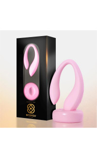 Yoxo Sexy Shop - Vibratore per coppia in silicone rosa ripiegabile ricaricabile USB con telecomando wireless