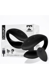Yoxo Sexy Shop - Vibratore per coppia in silicone nero ricaricabile USB con telecomando wireless