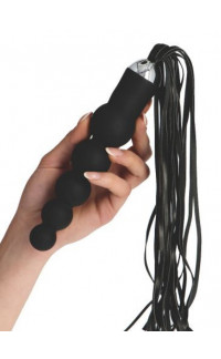 Yoxo Sexy Shop - Cuneo Anale a Sfere Progressive in Puro Silicone con Frusta 19,5 x 4 cm.