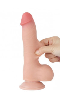 Yoxo Sexy Shop - Dildo Realistico Lovetoy Dual Sensity con Pelle Scorrevole e Ventosa 17 x 3,8 cm.