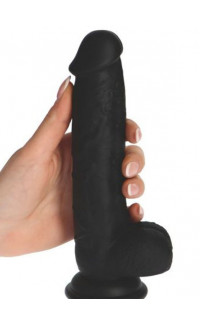Yoxo Sexy Shop - Fallo Realistico Morbido e Flessibile Real Safe Brush in Puro Silicone Nero 21 x 4,3 cm.