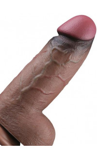 Yoxo Sexy Shop - Fallo Gennarino con Pelle Scorrevole e Ventosa Marrone 23,5 x 7 cm