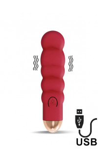 Yoxo Sexy Shop - Vibratore Ewon in Silicone 11,5 x 3 cm Ricaricabile con USB Rosso