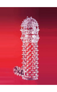 Yoxo Sexy Shop - Guaina Fallica Trasparente Super Elastica con Setole e Punte Stimolanti