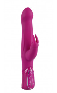 Yoxo Sexy Shop - Vibratore Rabbit In Silicone Rosa Con Pulsazione E Spinta 20 x 4,5 cm.