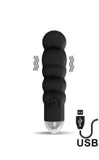 Yoxo Sexy Shop - Vibratore Ewon in Silicone Ricaricabile 11,5 x 3 cm con USB Nero