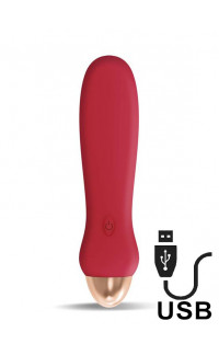 Yoxo Sexy Shop - Vibratore Luxo in Silicone 11,5 x 3 cm.Ricaricabile USB Rosso