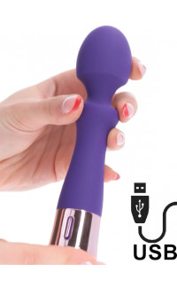 Yoxo Sexy Shop - Massaggiatore vibratore in silicone viola ricaricabile USB 16,7 x 3,9 cm.