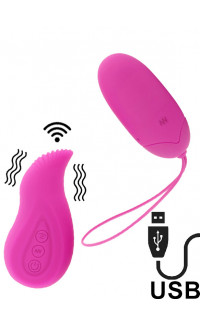 Yoxo Sexy Shop - Ovetto Vibrante Edgar in Silicone con Telecomando Wireless Vibrante 7,5 x 3,3 cm. Rosa Ricaricabile