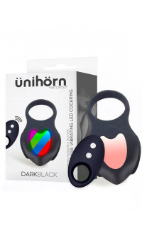 Yoxo Sexy Shop - Anello Fallico Vibrante Darkblack con Telecomando Wireless e Luci LED Ricaricabile con USB