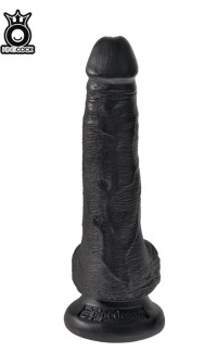 Yoxo Sexy Shop - KING COCK - Fallo Ultra Realistico Nero 17,5 x 3,2 cm. - Alta Qualita MADE in USA