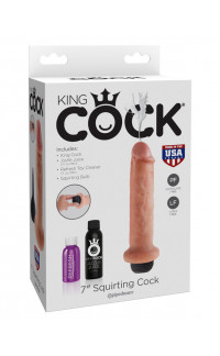 Yoxo Sexy Shop - KING COCK 7 Fallo Ultra Realistico Eiaculante 20 x 4,8 cm. Flacone di Sperma incluso