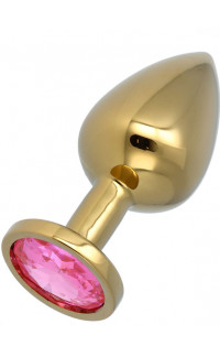 Yoxo Sexy Shop - Omaggio Plug Anale Dorato con Gemma Rosa 8,3 x 3,4 cm 