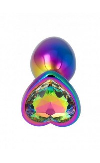 Yoxo Sexy Shop - Plug Anale Multicolor con Pietra a Forma di Cuore 2,7 x 7,2 cm Taglia S