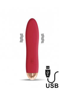 Yoxo Sexy Shop - Vibratore Dawel in Silicone 11,5 x 3 cm Ricaricabile con USB Rosso