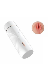 Yoxo Sexy Shop - Masturbatore Vibrante Riley con Effetto Risucchio Ricaricabile USB Bianco