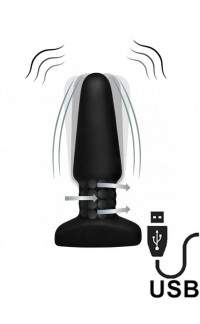 Yoxo Sexy Shop - Plug Anale Vibrante con Effetto Rimming Ricaricabile con USB 12 x 4 cm