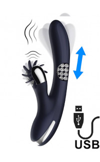 Yoxo Sexy Shop - Vibratore Rabbit con Lingue Rotanti e Sfere Interne USB Ricaricabile 15 x 3,2 cm