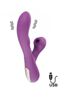 Yoxo Sexy Shop - Vibratore Rabbit Noxu con Stimolazione Punto G e Succhia Clitoride 13 x 3,5 cm Ricaricabile con USB