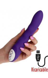 Yoxo Sexy Shop - Vibratore in Puro Silicone Viola Ricaricabile USB 21 x 3,5 cm.