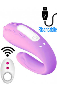 Yoxo Sexy Shop - Omaggio Vibratore per Coppia Doppio Motore Wireless 8,6 x 3,2 cm. in Silicone Lilla Ricaricabile USB