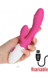 Yoxo Sexy Shop - Vibratore Rabbit Ricaricabile USB Real in Puro Silicone 20 X 3,2 cm.