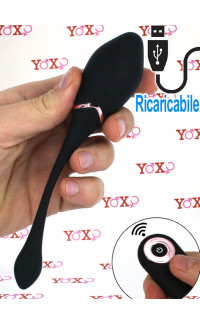 Yoxo Sexy Shop - Ovulo Vibrante Nero Telecomandato Senza Fili 17 x 3,5 cm.