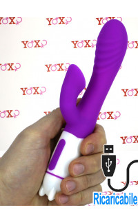 Yoxo Sexy Shop - Billy - Vibratore Rabbit in Silicone con 36 Vibrazioni 20 x 3,5 cm. Ricaricabile con USB Fucsia