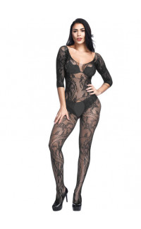 Yoxo Sexy Shop - Tuta Sexy a Rete con Aperture mod. 088B Nera - Taglia unica elasticizzata (Tg.36-48)