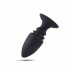 Cuneo Anale in Puro Silicone Nero con Rilievi 12 x 4,5 cm. - 1