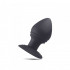 Cuneo Anale in Puro Silicone Nero con Rilievi 10 x 5 cm. - 1